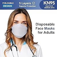 Vista 8 de FENFEN Mascarillas KN95 desechables para adultos, paquete de 50 unidades, 5 capas de protección contra el polvo, transpirable, cómodo, respirador