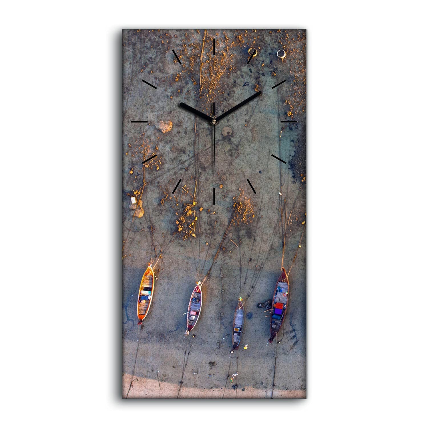 Horloge Murale sans Bruit Toile Plage pour Retrouver le Calme