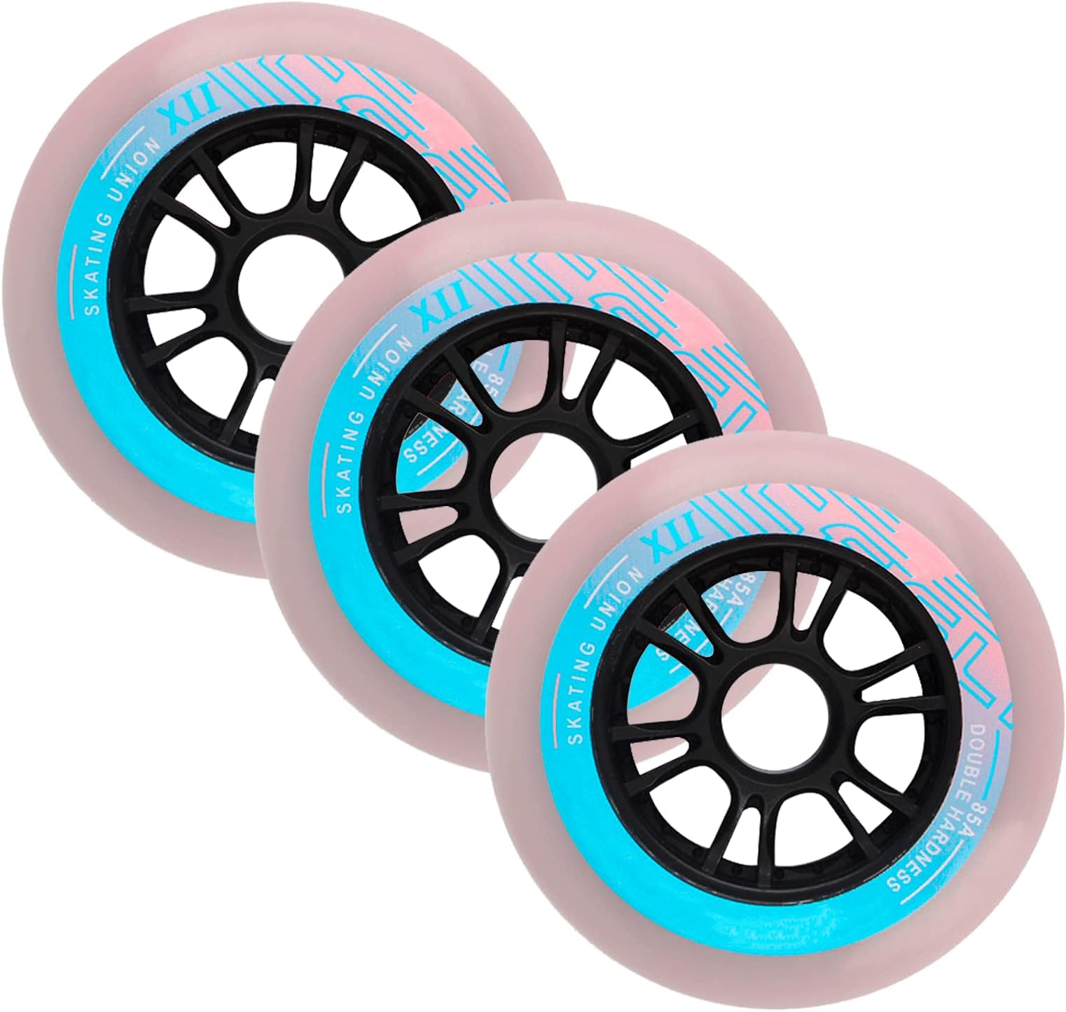Inline Skate Replacement Wheels 90mm/ 100mm/ 110mm Aggressive Inline Skate Wheels Dual Hardness Design for Professional Skating Competition 3-Pack