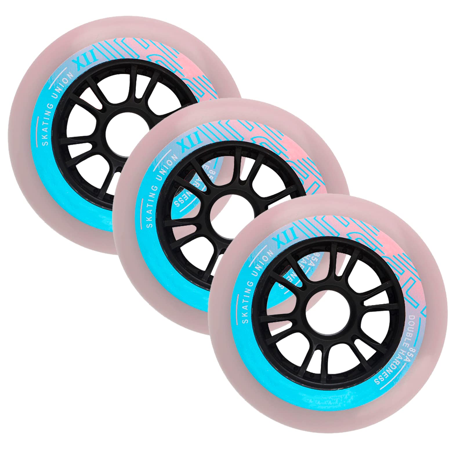 Inline Skate Replacement Wheels 90mm/ 100mm/ 110mm Aggressive Inline Skate Wheels Dual Hardness Design for Professional Skating Competition 3-Pack