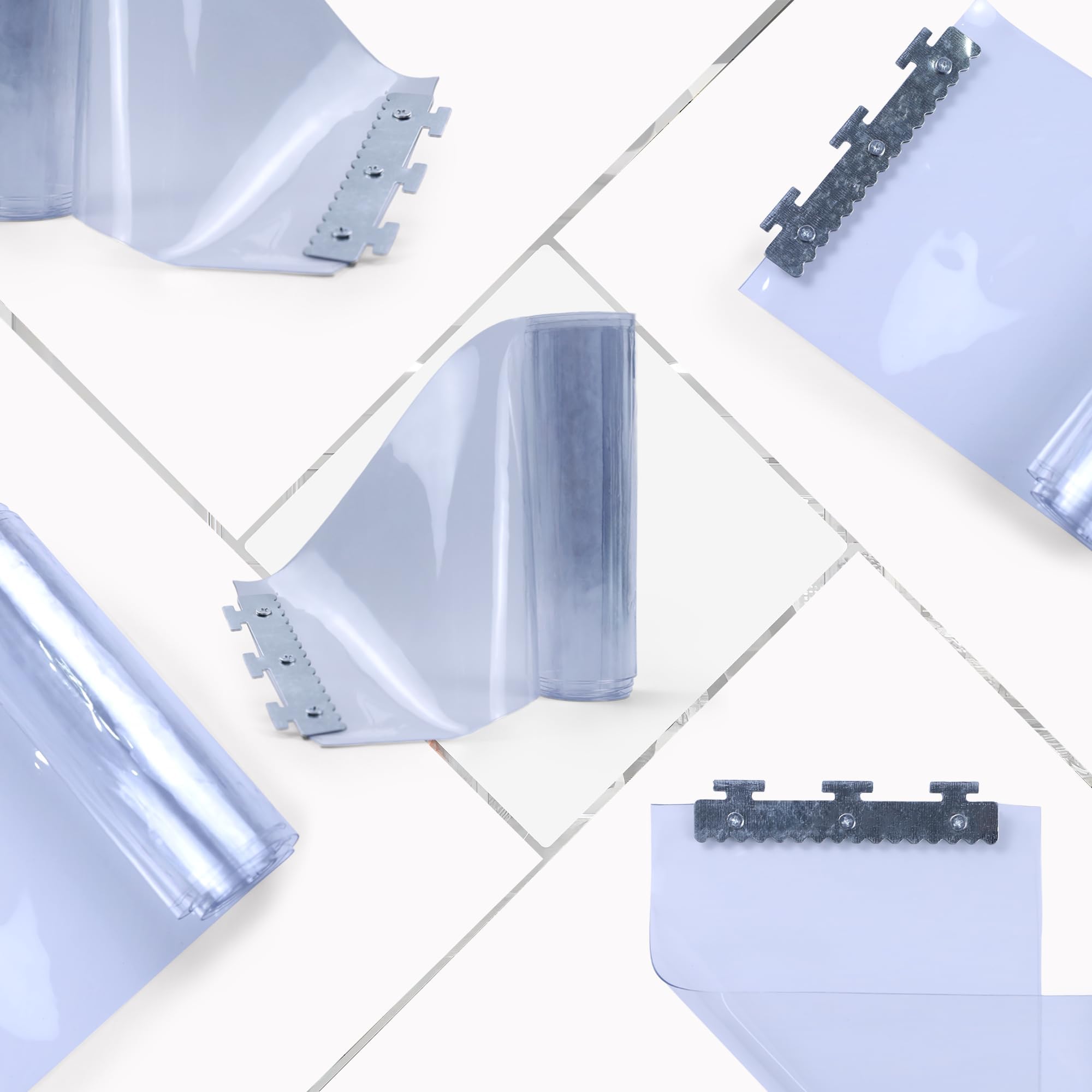 Tenda a Strisce in PVC Trasparente 152x244 cm Tenda Industriale Impermeabile e Resistente per Celle Frigorifere, Magazzini, Garage e Porte Commerciali Facile da Installare