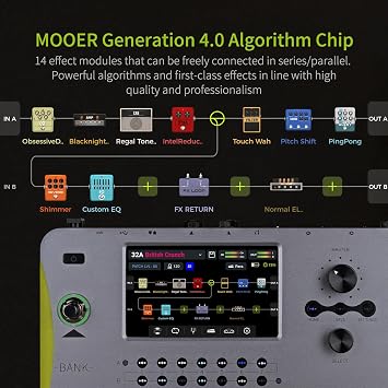 MOOER GE1000 Li Professional Guitar Multi Effects ProcessorLi-ion battery-powered with Wireless Footswitch Controller, MIDI Controller, XLR, FX LOOP, Expression