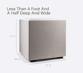 Definitive Technology Descend DN10 10 Subwoofer Digitally Optimized for Movies and Music, New 3XR Architecture, 500W Peak Class D Amplifier & (2) Pressure-Coupled 10 Bass Radiators, White