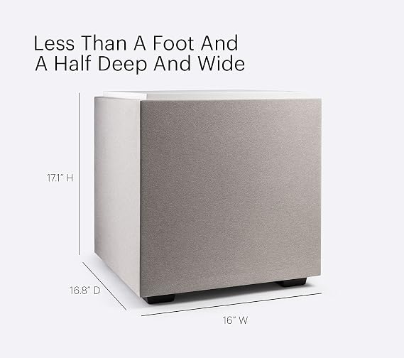 Definitive Technology Descend DN10 10 Subwoofer Digitally Optimized for Movies and Music, New 3XR Architecture, 500W Peak Class D Amplifier & (2) Pressure-Coupled 10 Bass Radiators, White