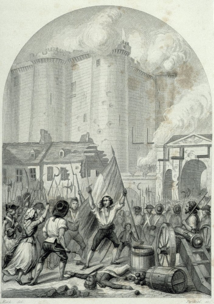 French Revolution Storming Of The Bastille In Paris 14 July 1789 Poster Print (12 x 17)