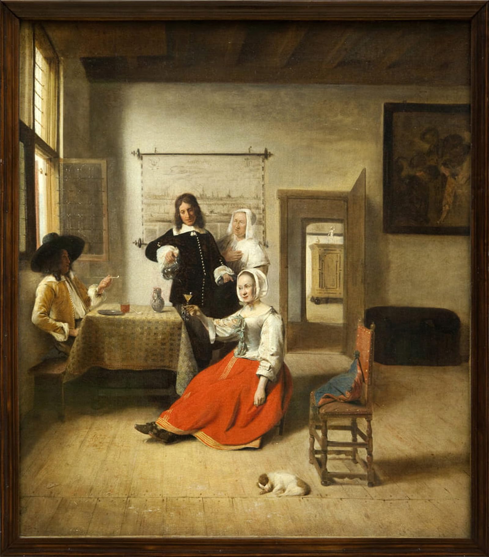 ARTXLXXBN Famous Art Print Poster Vintage Wall Art the Drinker by Pieter De Hooch Canvas Art Poster for Home Decor 60x90cm