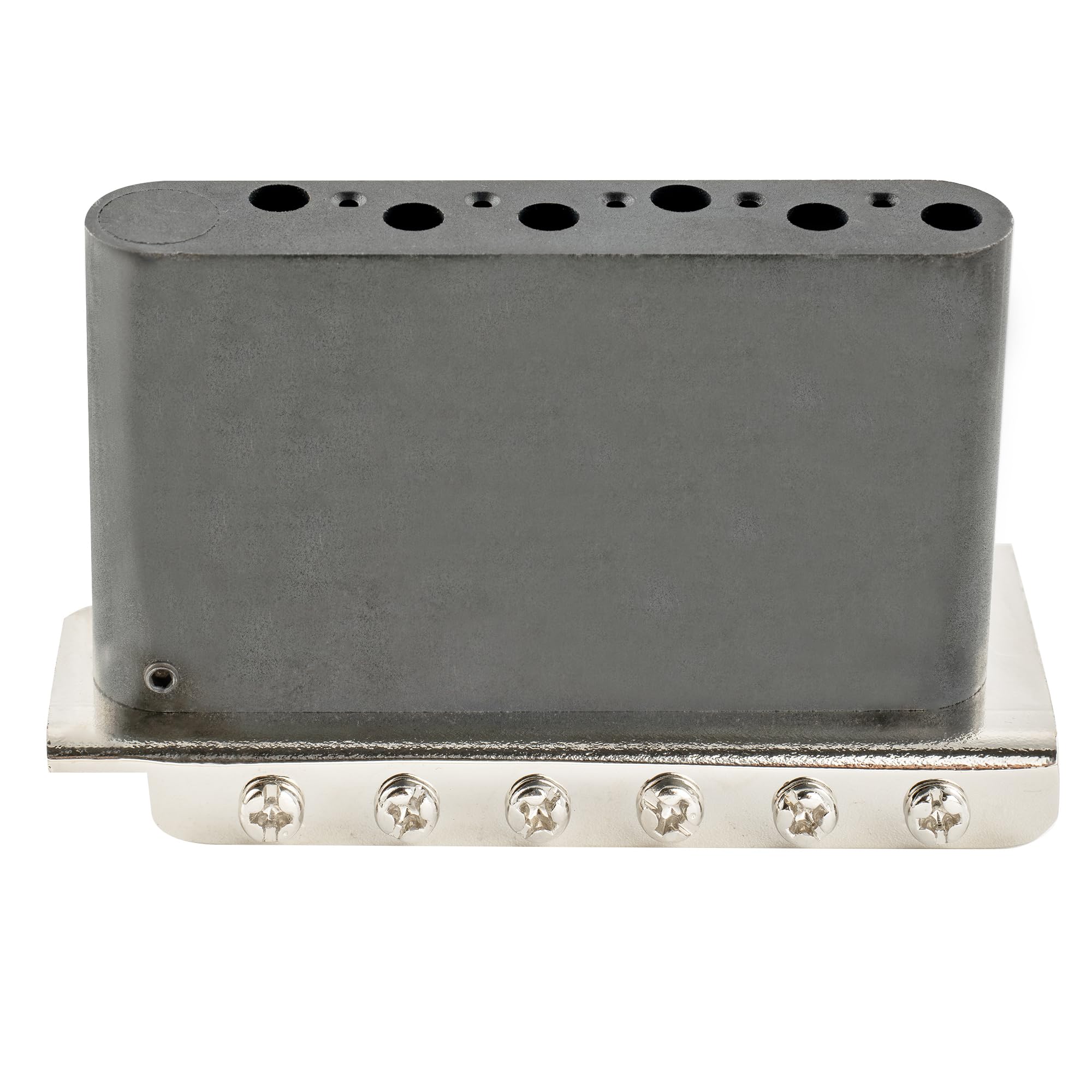 Wilkinson WV2-SB 54mm 2-Punkt Tremolo Bridge ST Tremolo Brücke mit 41mm Stahlblock Vintage Gebogene StahlSaitenreiter für Strat Style E-Gitarre, Nickel