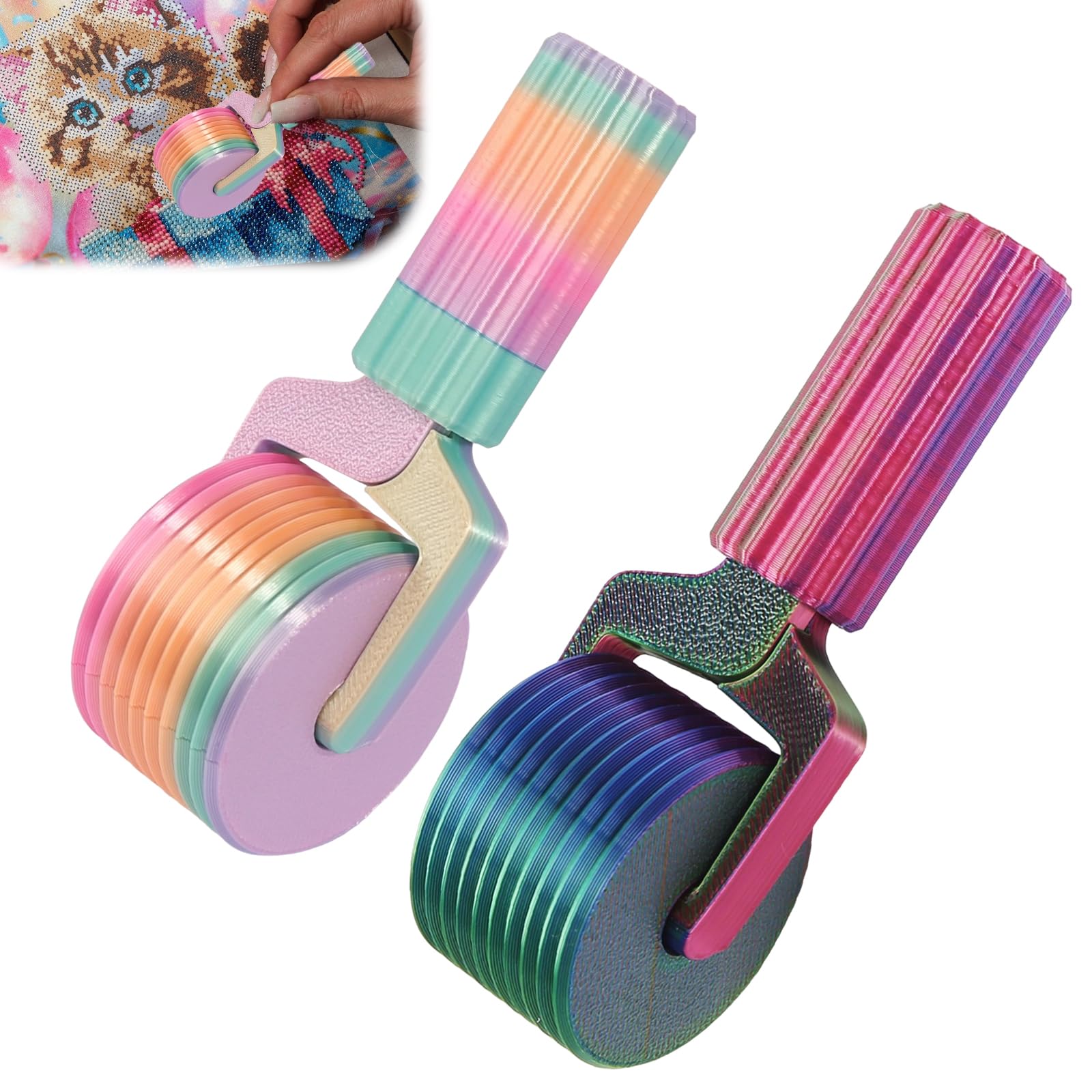 Prota Macaron 2 Pcs Diamond Painting Roller, Diamond Art Roller, 5D Diamond Art Craft Accessories Detachable Diamond Painting Accessories Diy Craft Tool For Rhinestone Embroidery