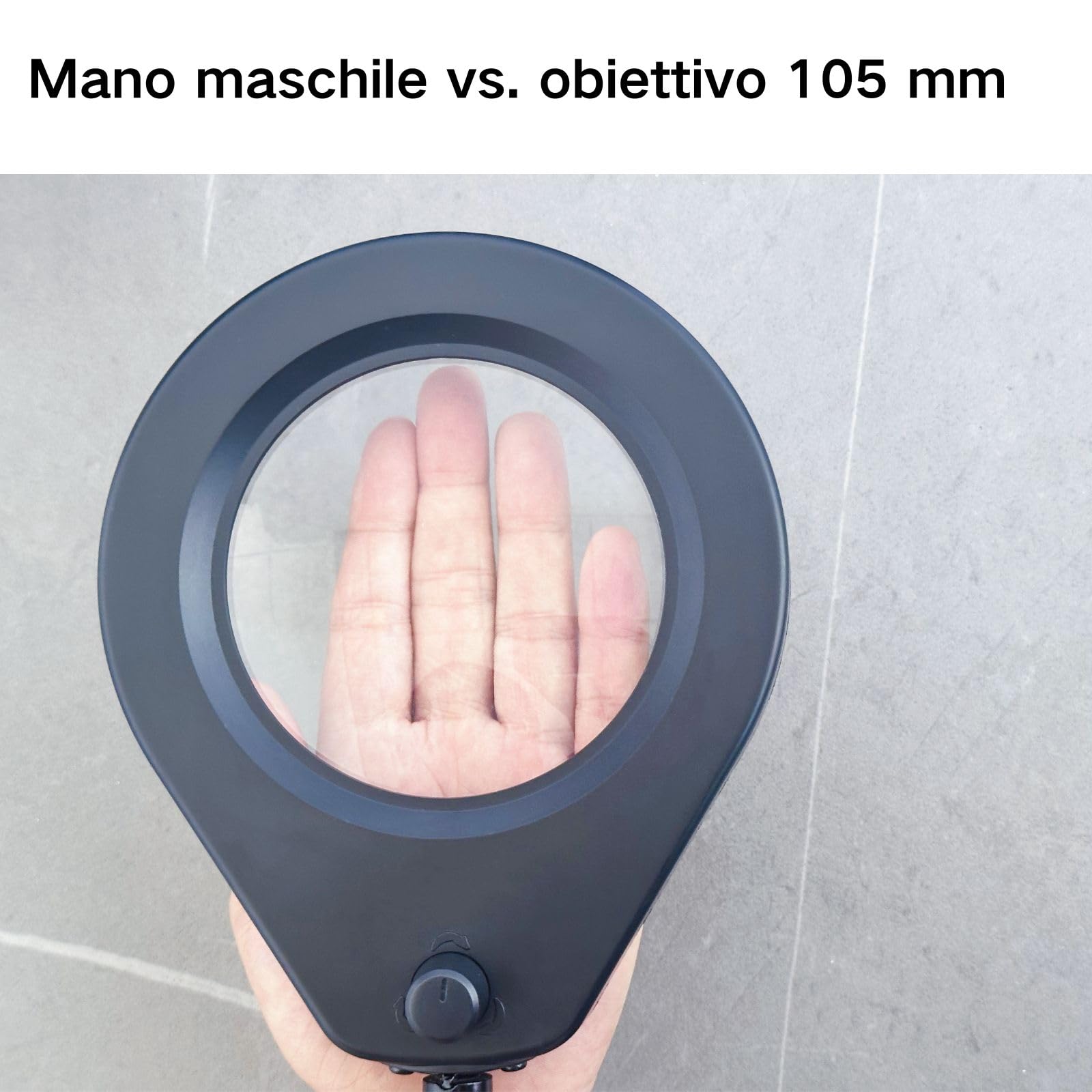 Lampada d'ingrandimento con lente da 5 diottrie, morsetto in acciaio da 6,4 cm, LED dimmerabili, braccio girevole da 90 cm, design comfort ottimale per estetisti, hobbisti e artigiani