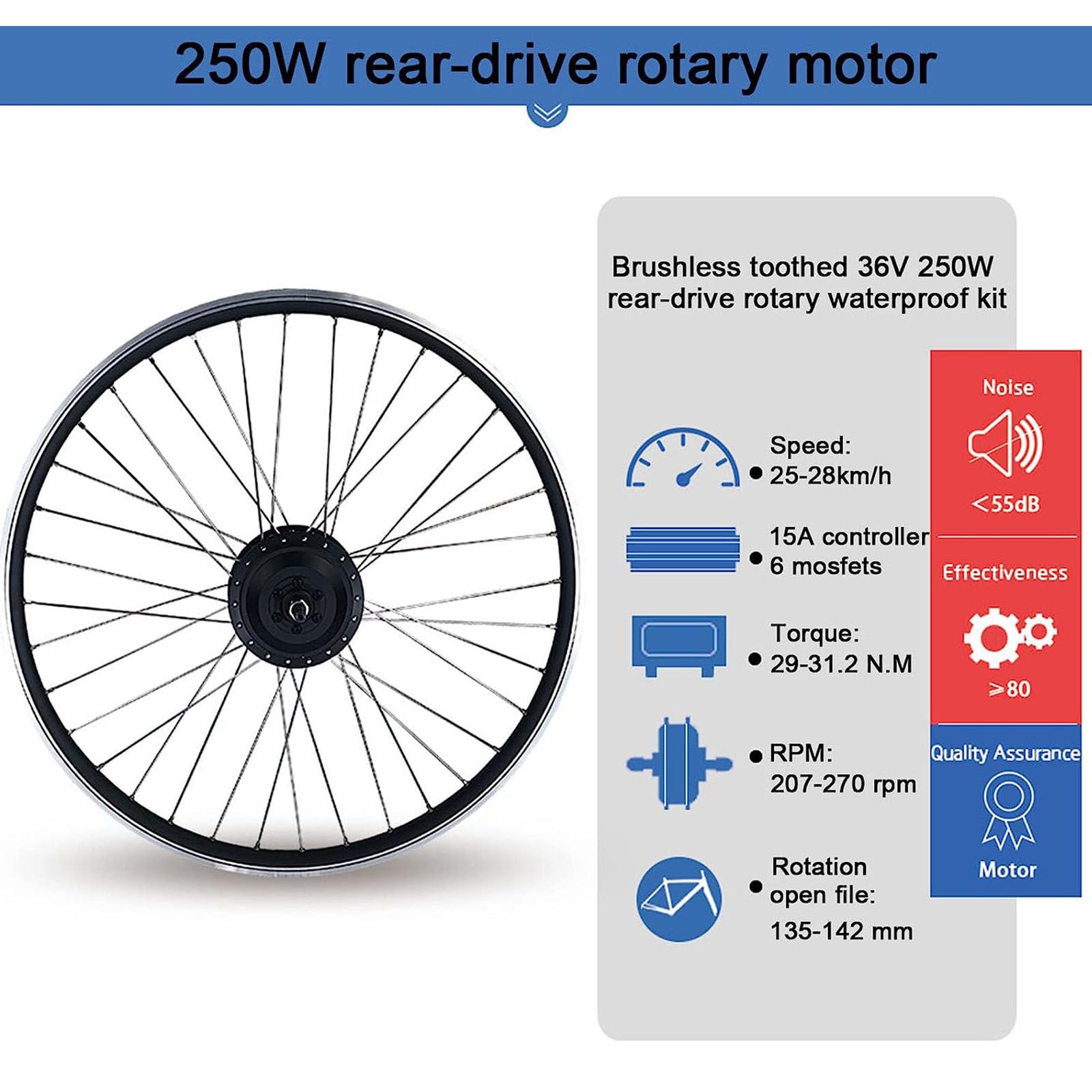 Amazon | 36V 48V 電動自転車変換キット、後輪電動自転車モーター変換