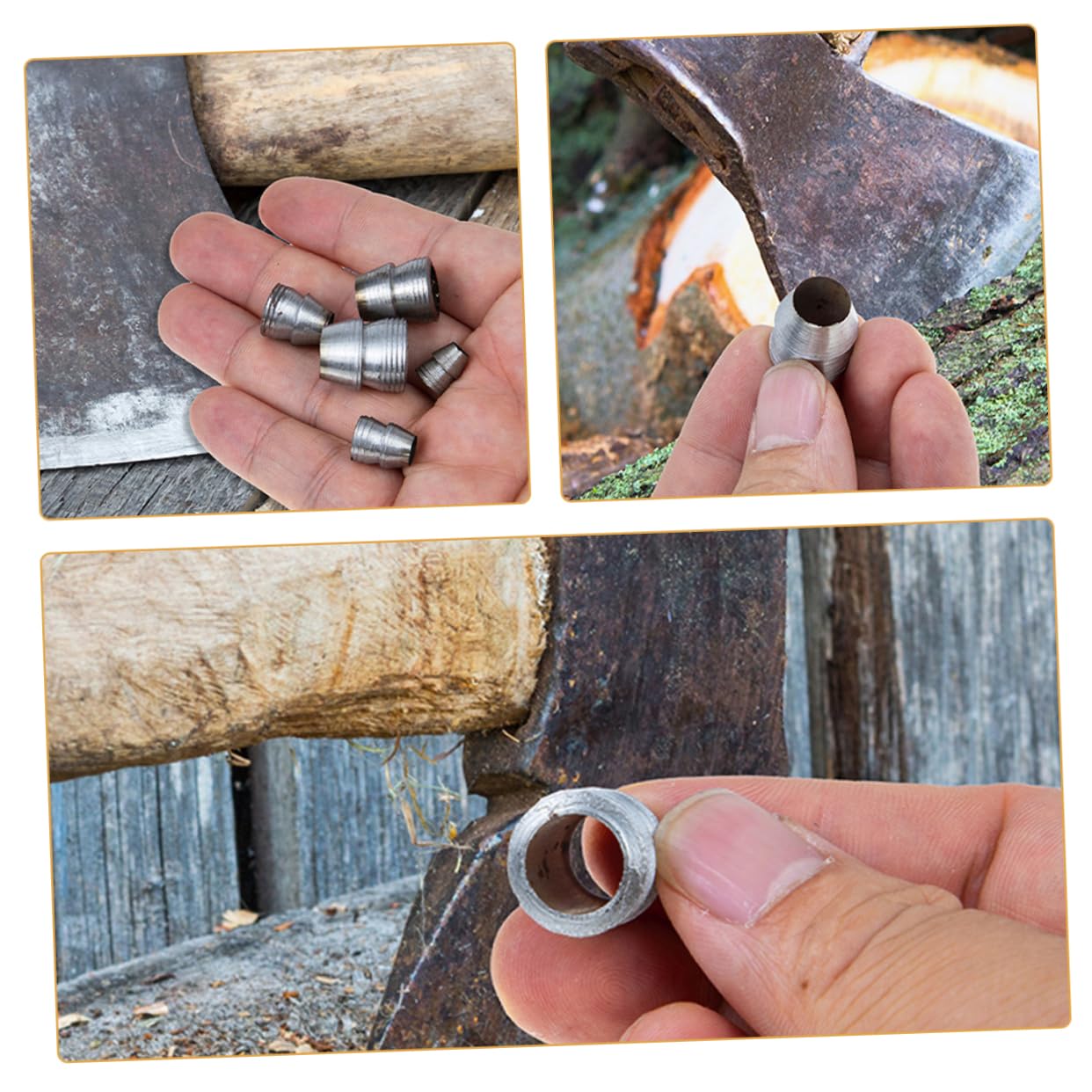 BUTIFULSIC Small Hammer Wedges Set Round Handle Axe Wedges Metal Axe Installation Accessories