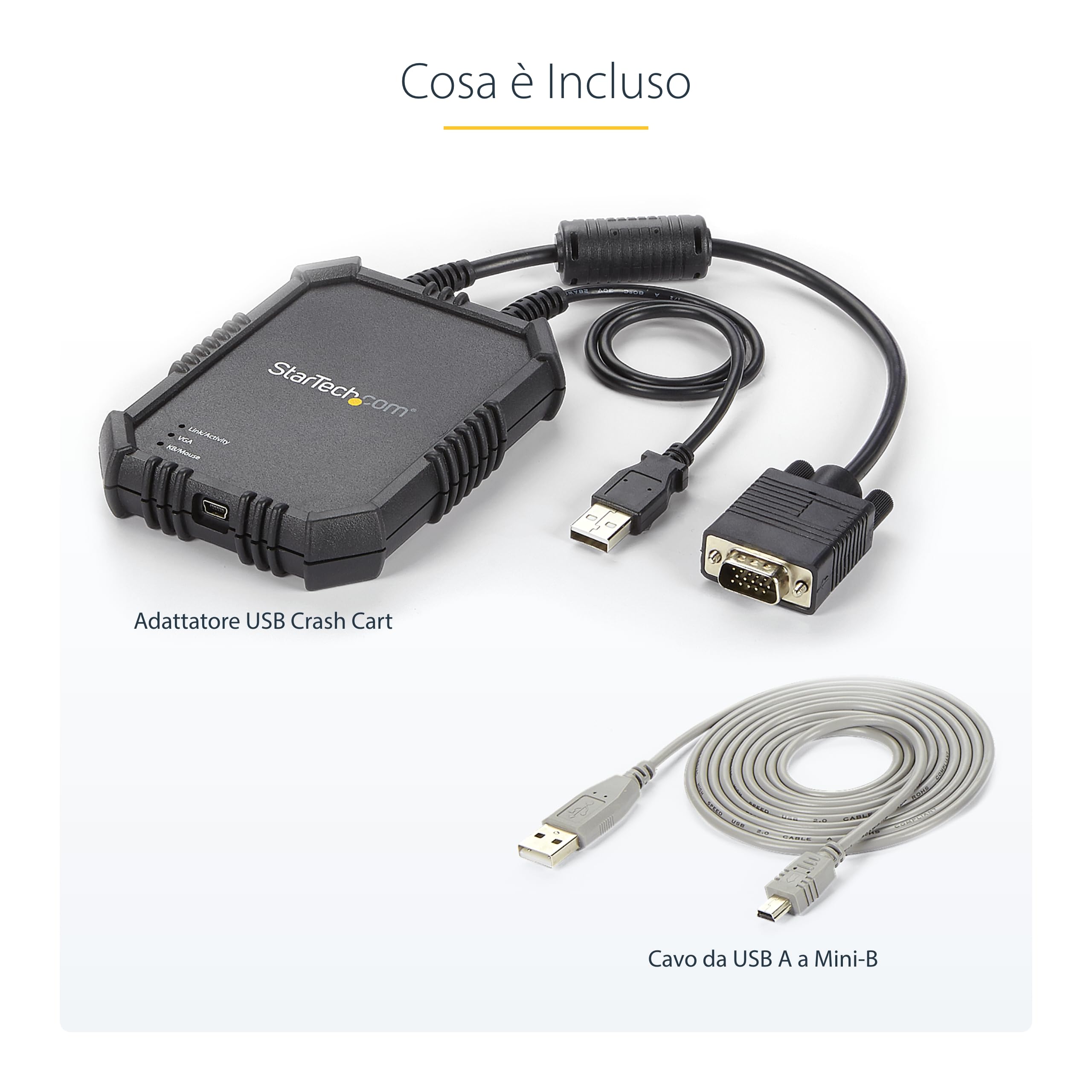 StarTech Adattatore Crash Cart Robusto, Console KVM USB/VGA (NOTECONS02X) | Alloggio robusto e resistente, Trasferimento file, Acquisizione video, Ideale per uso sul campo