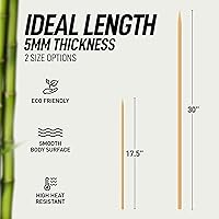 Vista 13 de Zulay Kitchen Authentic Bamboo Marshmallow Smores Sticks - 40 Extra Long 30" Roasting Skewers - 5mm Heavy-Duty Bamboo - Ideal for Grilling & Camping