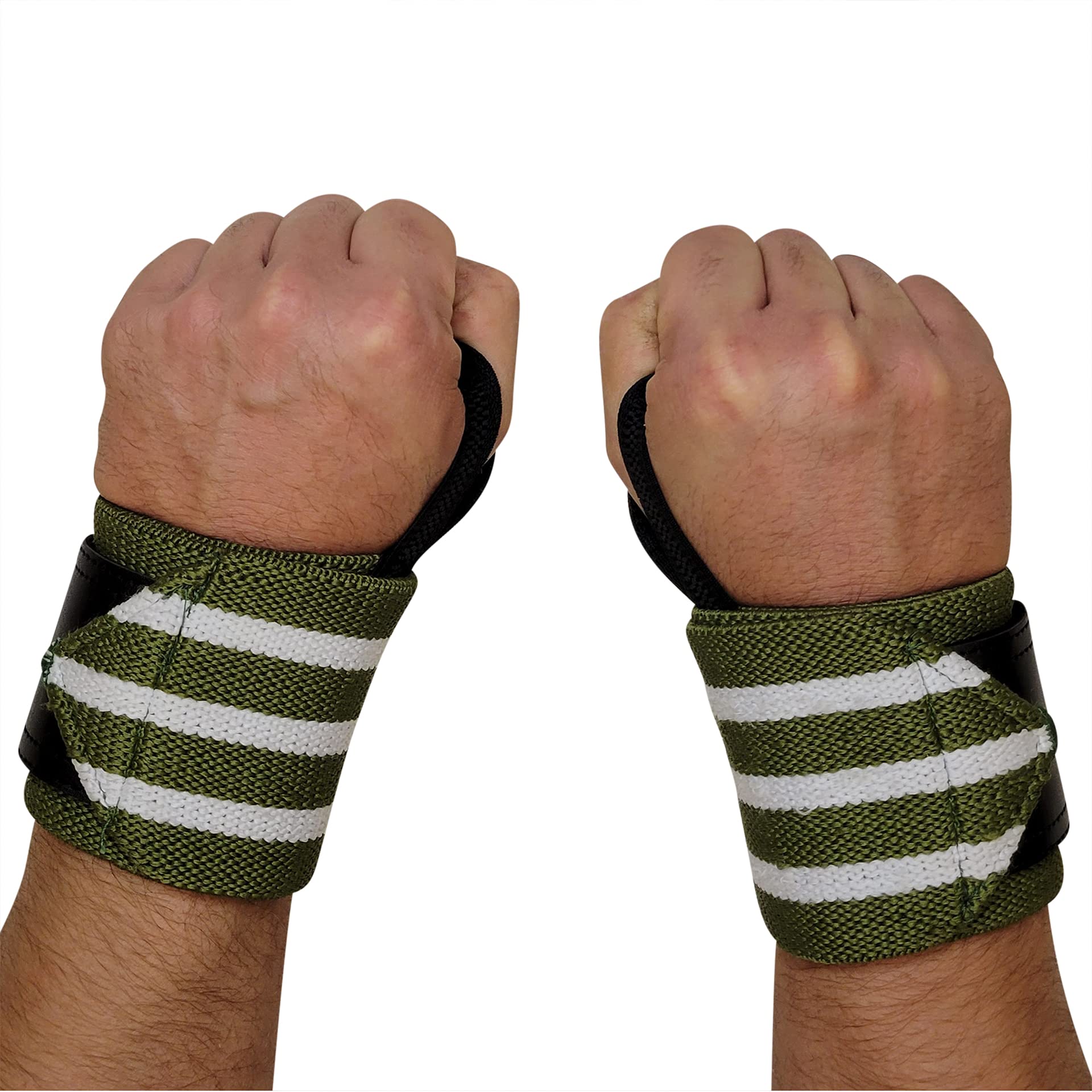 Swoll Daddy Wrist Wraps - 18" Premium Grade with Thumb Loops - Wrist Support Brace - Men & Women - Strength Training, Crossfit, Powerlifting, Weight Lifting (Spartan)