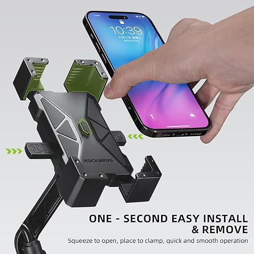 Miniatura 2 de ROCKBROS Soporte de teléfono para bicicleta, soporte universal para teléfono para bicicleta, motocicleta, 4.5-7.2 pulgadas (blanco)