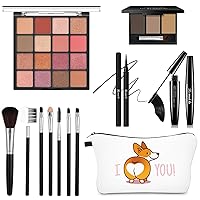 Vista 10 de Kit de maquillaje todo en uno, juego para mujeres, niñas y adolescentes, incluye paleta de sombra de ojos de 10 colores, brillo de labios, lápiz