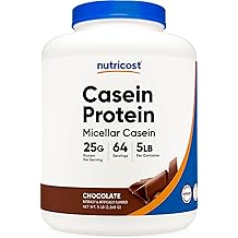 Nutricost Casein Protein Powder 5lb Chocolate - Micellar Casein, Gluten Free, Non-GMO