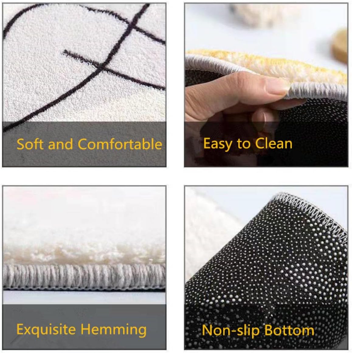 ABC Round Area Rug, 3.2ft, Bear, Animal Pattern, Soft, Non-Slip, Educational, For Kids Room, Living Room, Bedroom