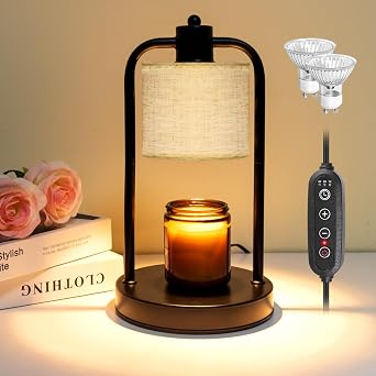 LAOPAO Candle Warmer Lamp with Timer Light Electric Wax Melt Warmer with Dimmer for Jar Candles Birthday Christmas Gift for Women Mom and New Home Decor