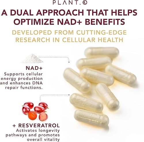 Miniatura 6 de Suplemento NAD de alta pureza (500 mg de 95% de NAD Pura Plus) con resveratrol - NMN y ribósido de nicotinamida alternativa para energía,