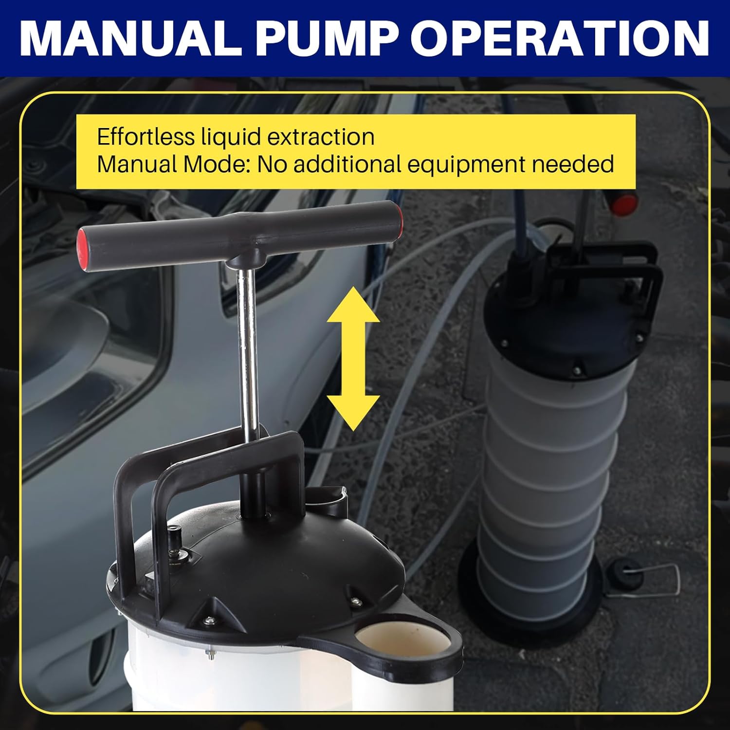 DASBET 7L Fluid Extractor Manual Oil Changer Vacuum Hand Operated Engine Oil Change Fluid Extractor Hand Pump Tank Remover (7L)