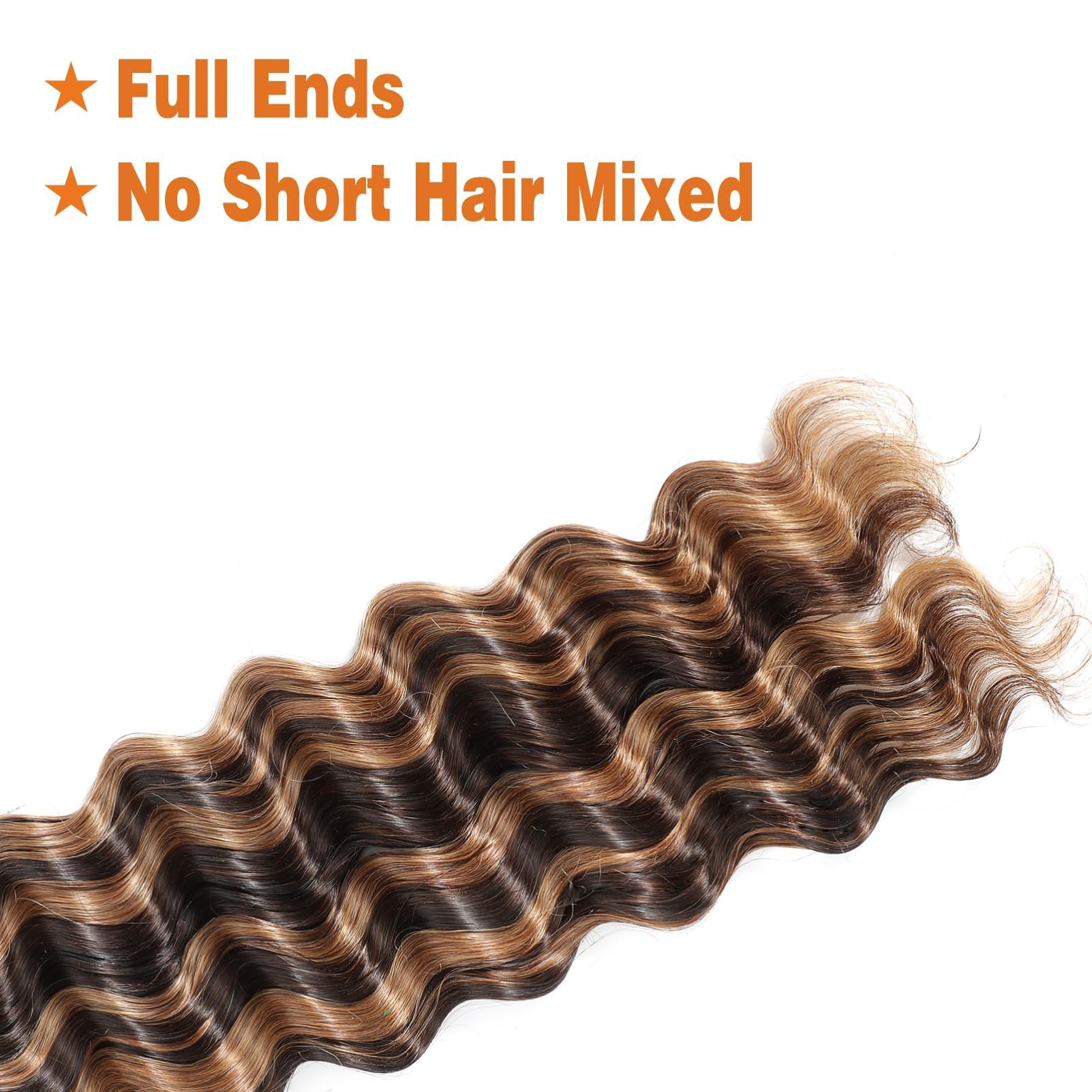 Bulk Human Braiding Hair Deep Wave Human Hair for Braiding Micro Braiding Hair Human Hair 100% Unprocessed Brazilian No Weft Human Hair 20 Inch (100g,4/27) - Image 3