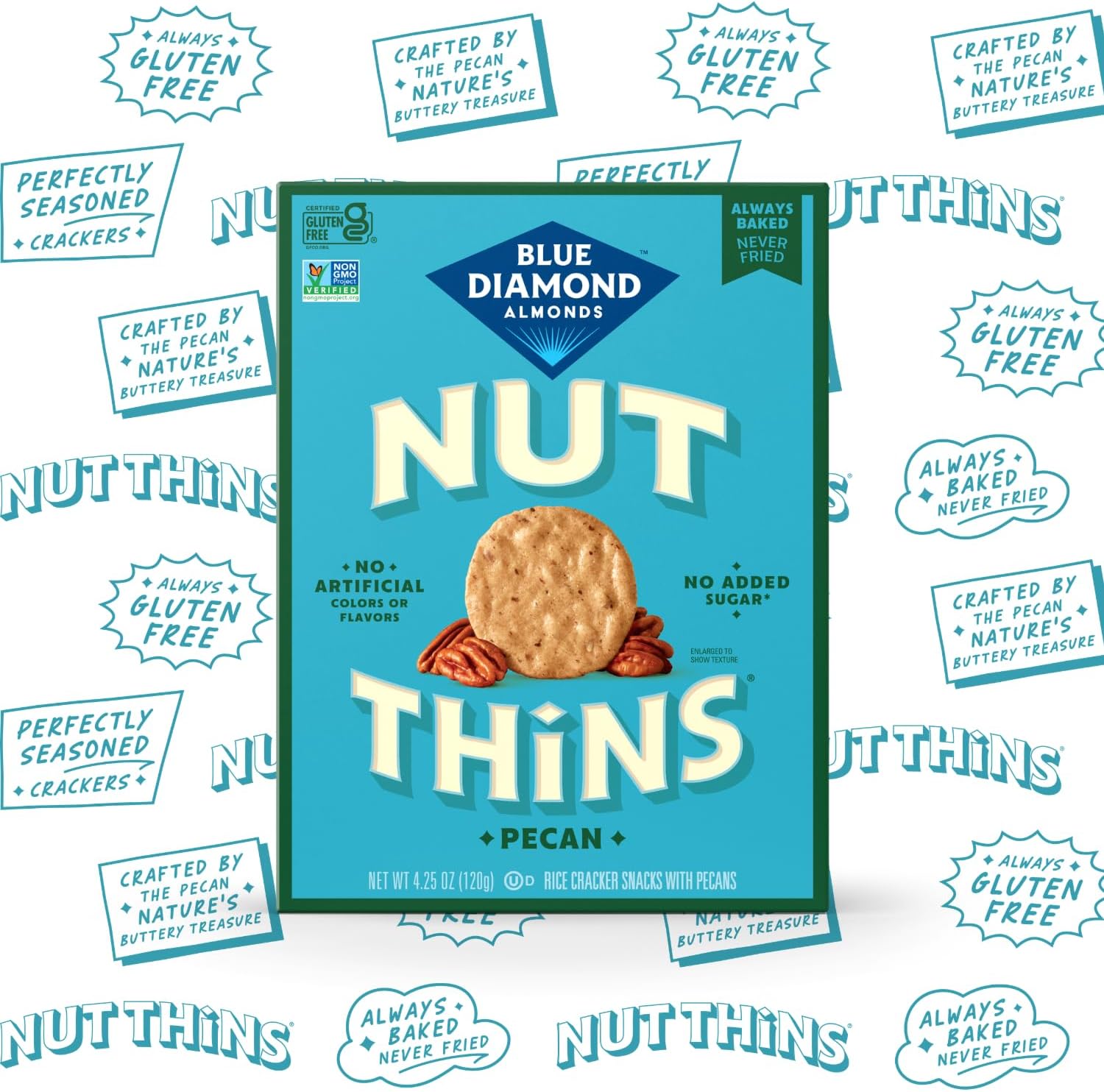 Blue Diond Almonds Pecan Nut-Thins Craer Crisps, 4.25 Ounce