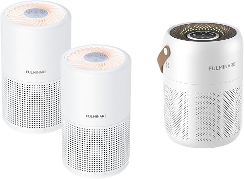 FULMINARE Air Purifiers for Home Air Filter, Quiet Air Cleaner With Night Light,Portable Small Air Purifier for Home, Office, Living Room