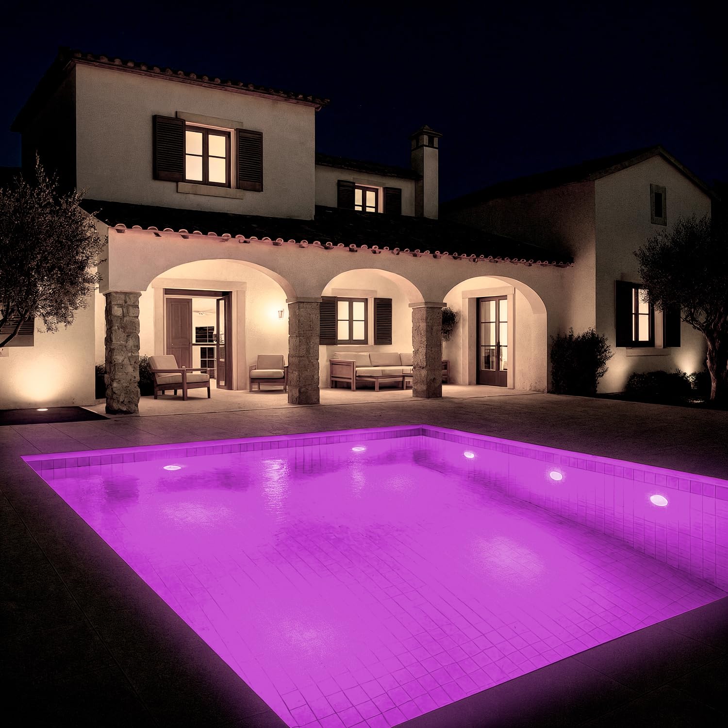 LEDKIA Foco Piscina Superficie LED RGBW Sumergible 12V DC IP68 Acero Inoxid
