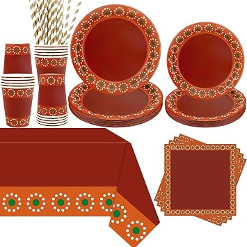 KEFAN De Barro Mexicanos Party Decoration, Cielito Lindo Party Decoration Supplies including Plates, Cups, Napkins, Tablecloth 20