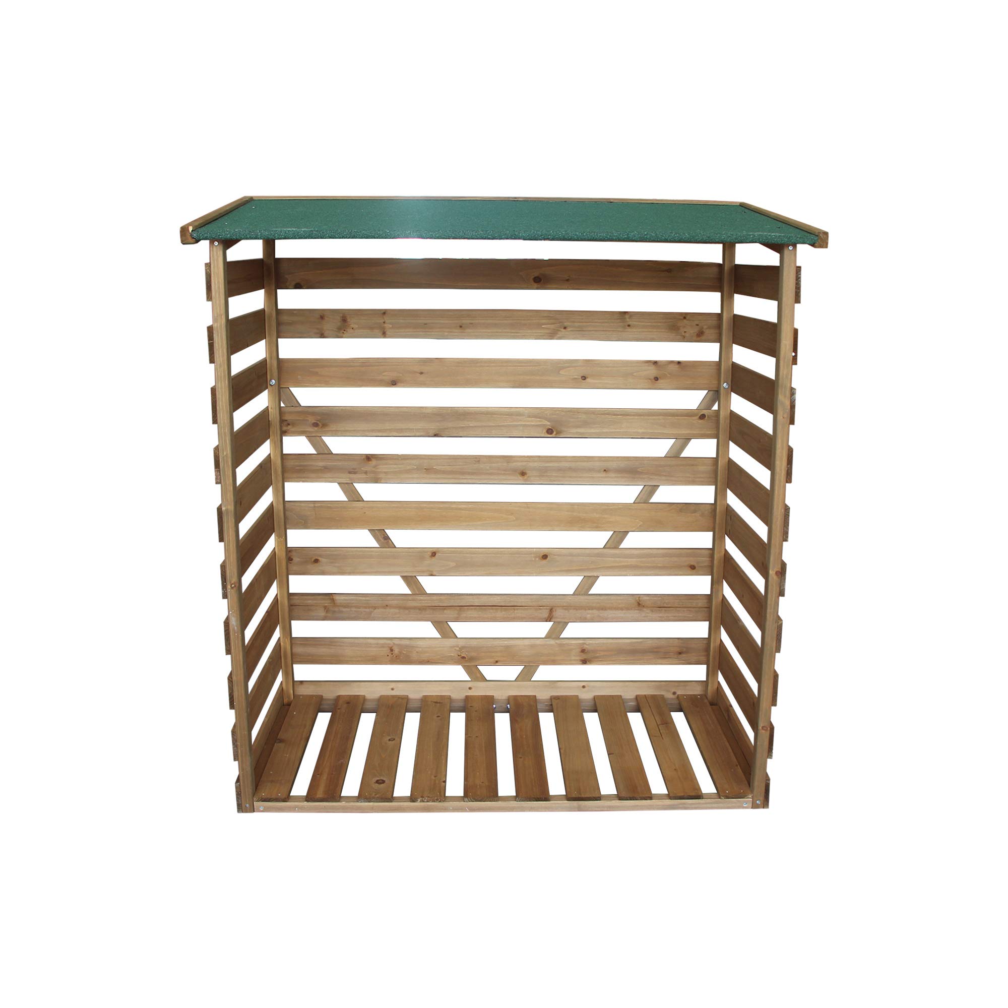 M MCombo Kaminholzregal mit Rückwand Brennholzregal Kaminholzunterstand 1200 aus Holz Braun, 64 x 116 x 123 cm