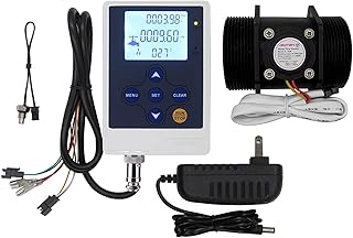 DIGITEN LCD Display Water Flow Control Meter Liquid Quantitative Controller + G2" 2 inch Water Flow Hall Sensor Switch Meter Flowmeter Control 10-200L/min + DC 12V Power Adapter
