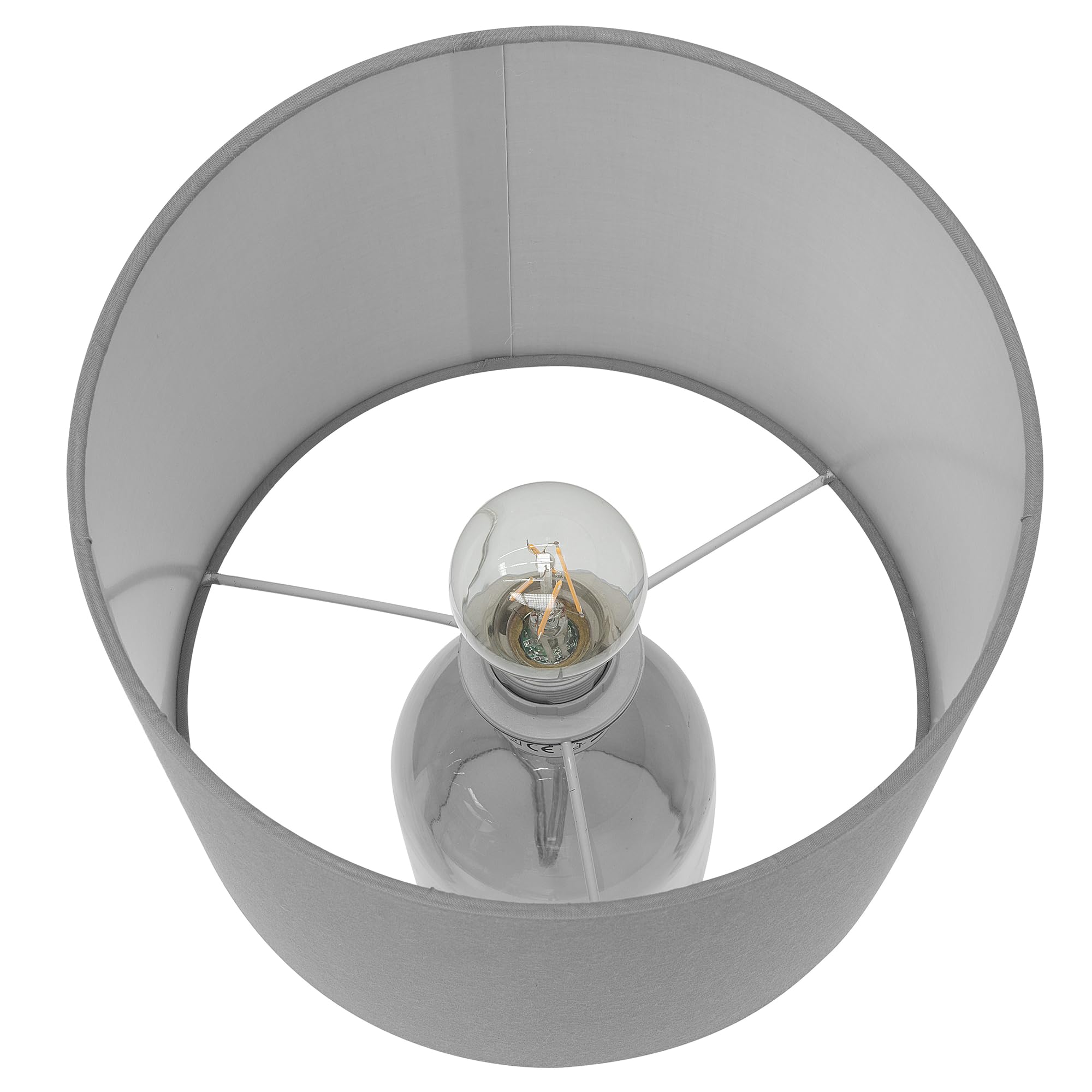 Klassische Tischlampe grau/transparent Devoll