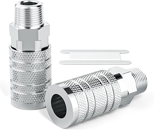 GASHER Acoplador de aire de conexión rápida macho de 12 pulgada, acoplador industrial de flujo básico de 12, para compresor de aire, conexión GASHER Acoplador de aire de conexión rápida macho de 12 pulgada, acoplador industrial de flujo básico de 12, para compresor de aire, conexión