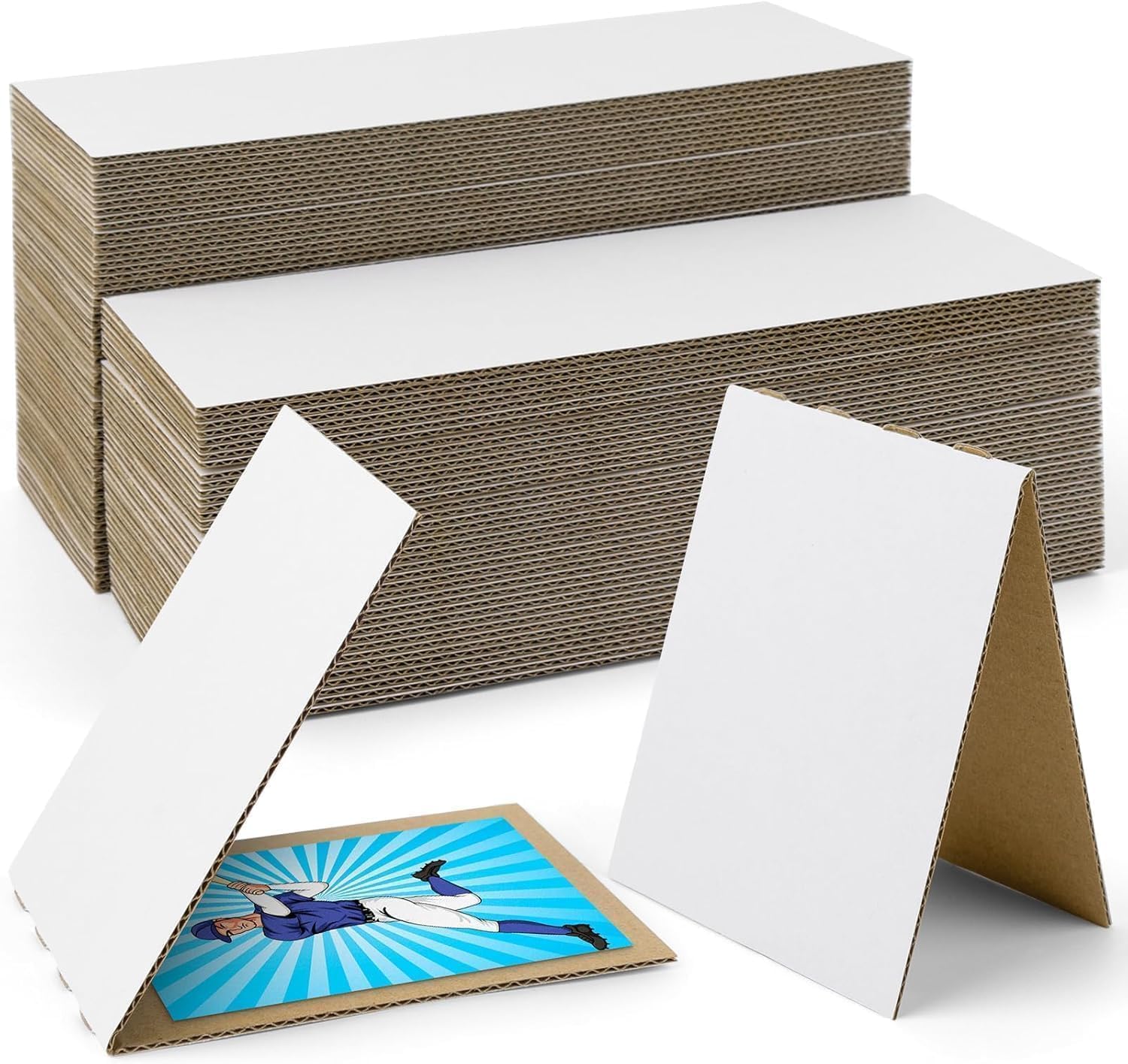 100 Cardboard Sleeves for Sports Trading Cards, 3 x 4.5 Inch, Folded Flat, Protective Mailers for Shipping, Vending and Card Storage Inserts