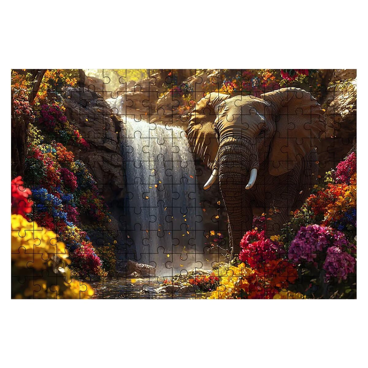 Puzzle 2000 sztuk słonia, jesienne puzzle, drewniane puzzle zabawne wyzwania kreatywna rozrywka, klasyczne puzzle zabawa opakowanie wysokiej jakości, pomysł na prezent dla kobiet, 99 x 70 cm -1358