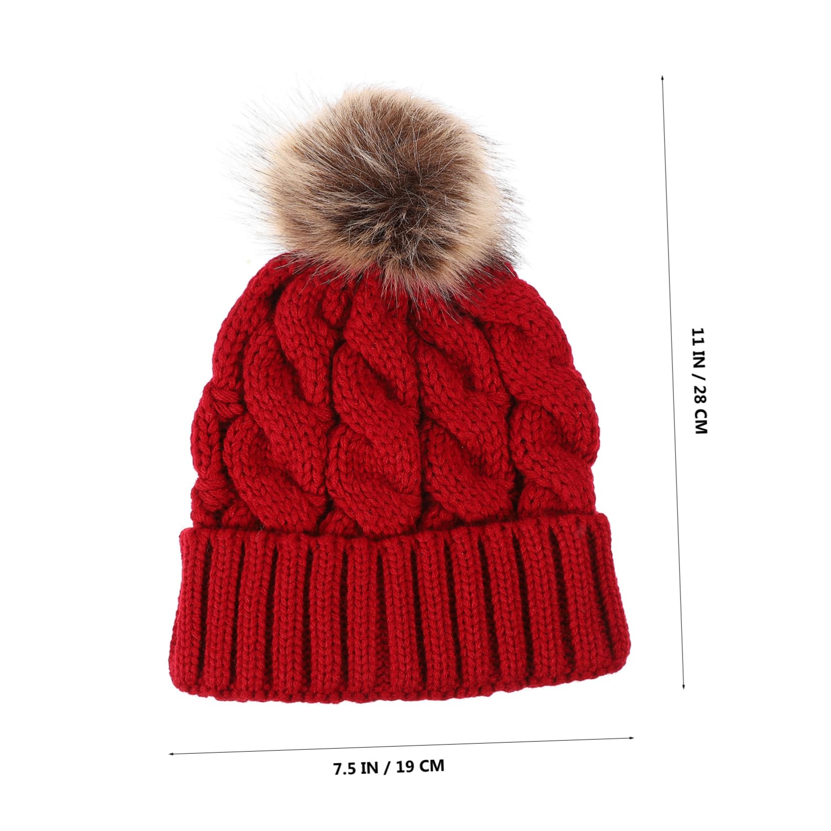 3 STK Wollmütze Mädchen Hut Damen Hüte Schachtelhalm Hüte Damen Und Mützen Hut Für Frauen Gestrickte Mütze Strickmützen Für Weibliche Strickmütze Wolle Rot
