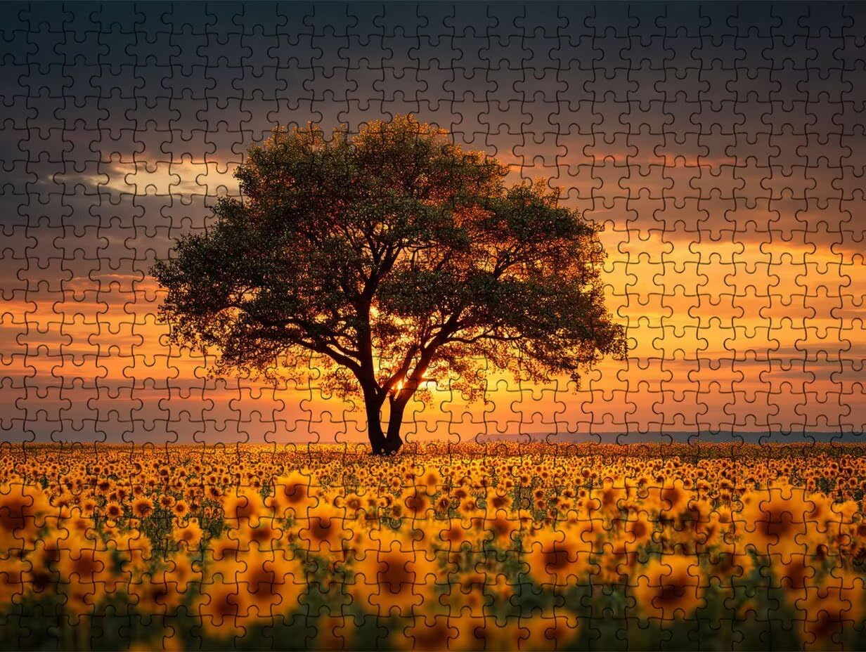 Puzzle 4000 sztuk, drzewo słonecznikowe dla dorosłych, gra edukacyjna, puzzle dla dorosłych, zabawne, wymagające zajęcia rodzinne, dekoracja ścienna, prezenty R1KH-883