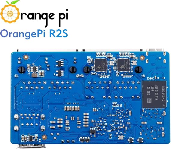 Orange Pi R2S 8GB RAM LPDDR4X with 8GB eMMC Flash RISC V 8 Core 2Tops Al Arithmetic Power Development Board, 2.5G High-Speed Dual LAN Ports Single Board Computer