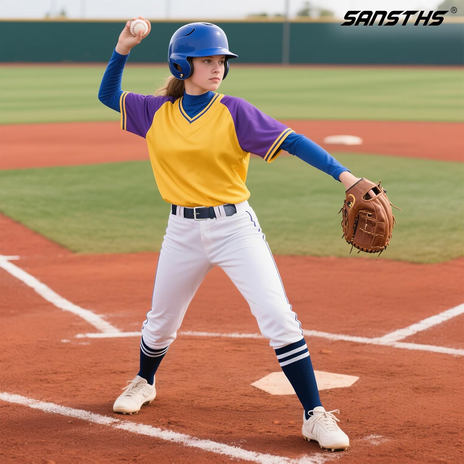 SANSTHS Youth Baseball Socks and Belt Combo Toddler Kids Softball Sock and Belt for Boys Men(2 Pairs of Socks & 1 Belt) - Image 5