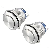 Vista 7 de GQ19F-10 - Interruptor momentáneo sin lámpara 1NO 19 mm., Plano redondo