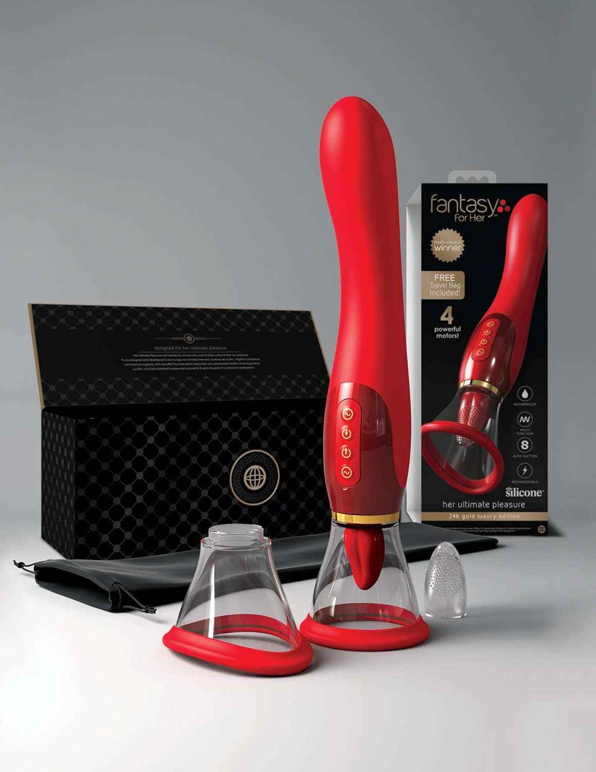 Fantasy for Her Ultimate Pleasure 24K Gold Seasonal Luxury Edition w/Travel Bag Luxury Box - Red