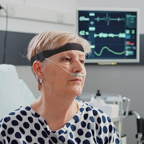 Miniatura 5 de Tondiamo Cánula de oxígeno nasal de 3 unidades, protector de oído gris oscuro, diadema de cánula, cómodos protectores de oídos para tubos de