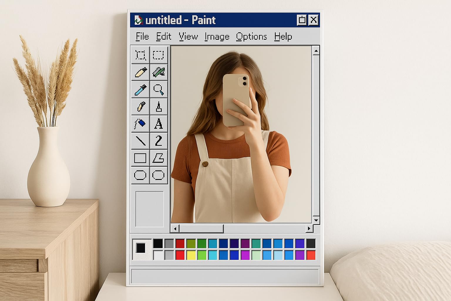 Retro Paint Mirror - MS Paint Inspired Wall Art -2 Retro Paint Mirror - MS Paint Inspired Wall Art -2