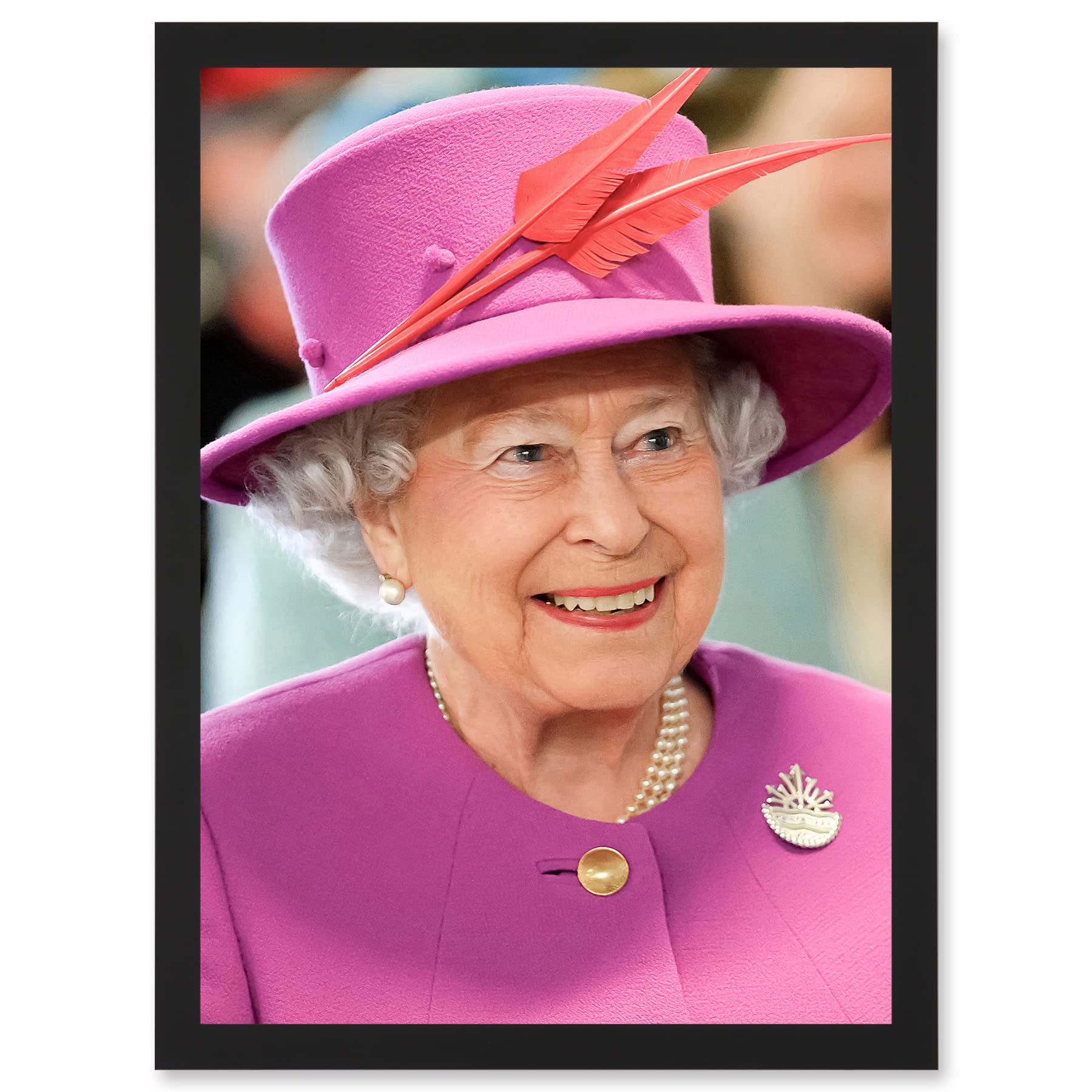 Artery8 Queen Elizabeth II England Photo Rouse Portrait A4 Artwork Framed Wall Art Print