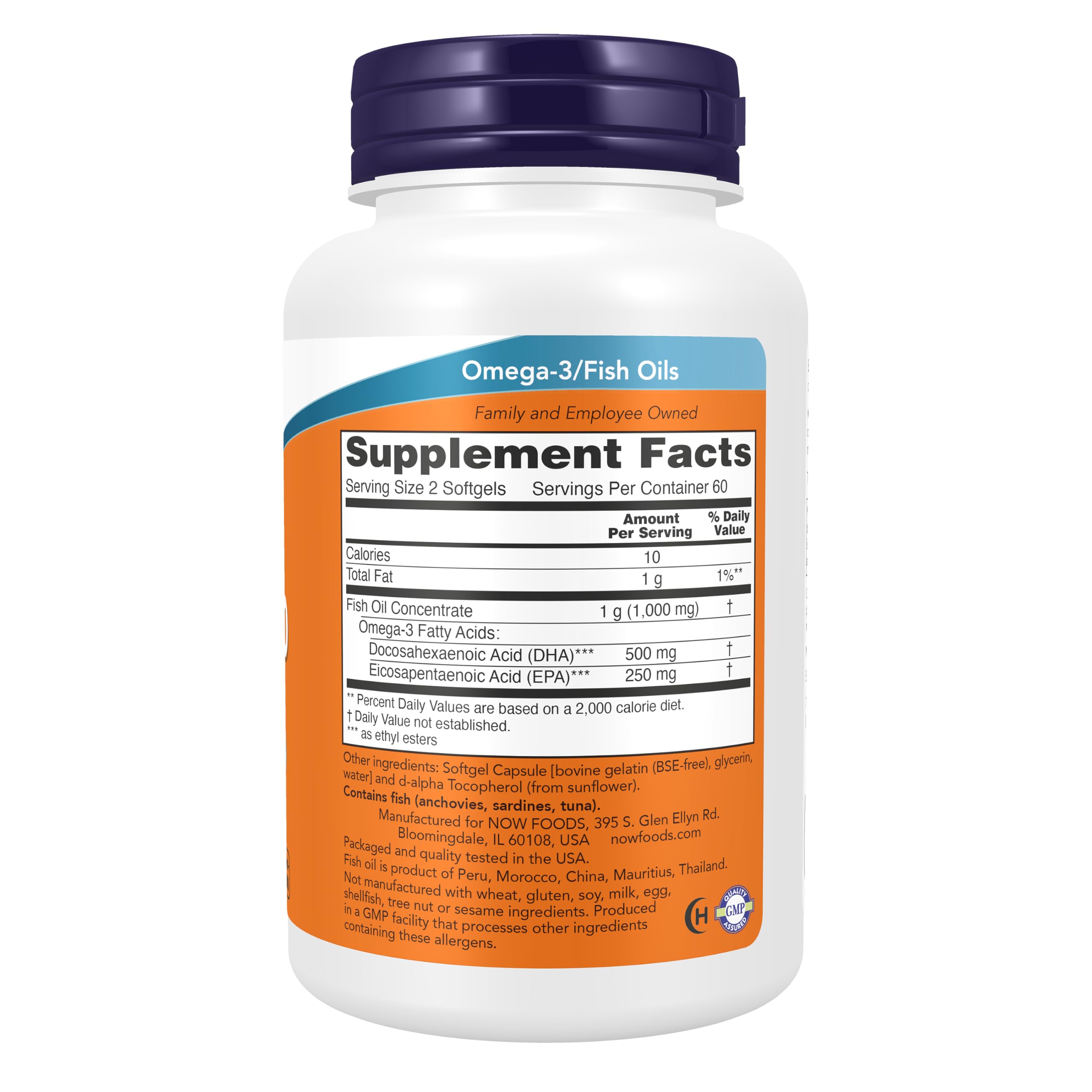 NOW Supplements, DHA-250 with 125 EPA, Molecularly Distilled, 120 Softgels — Amazon image 3