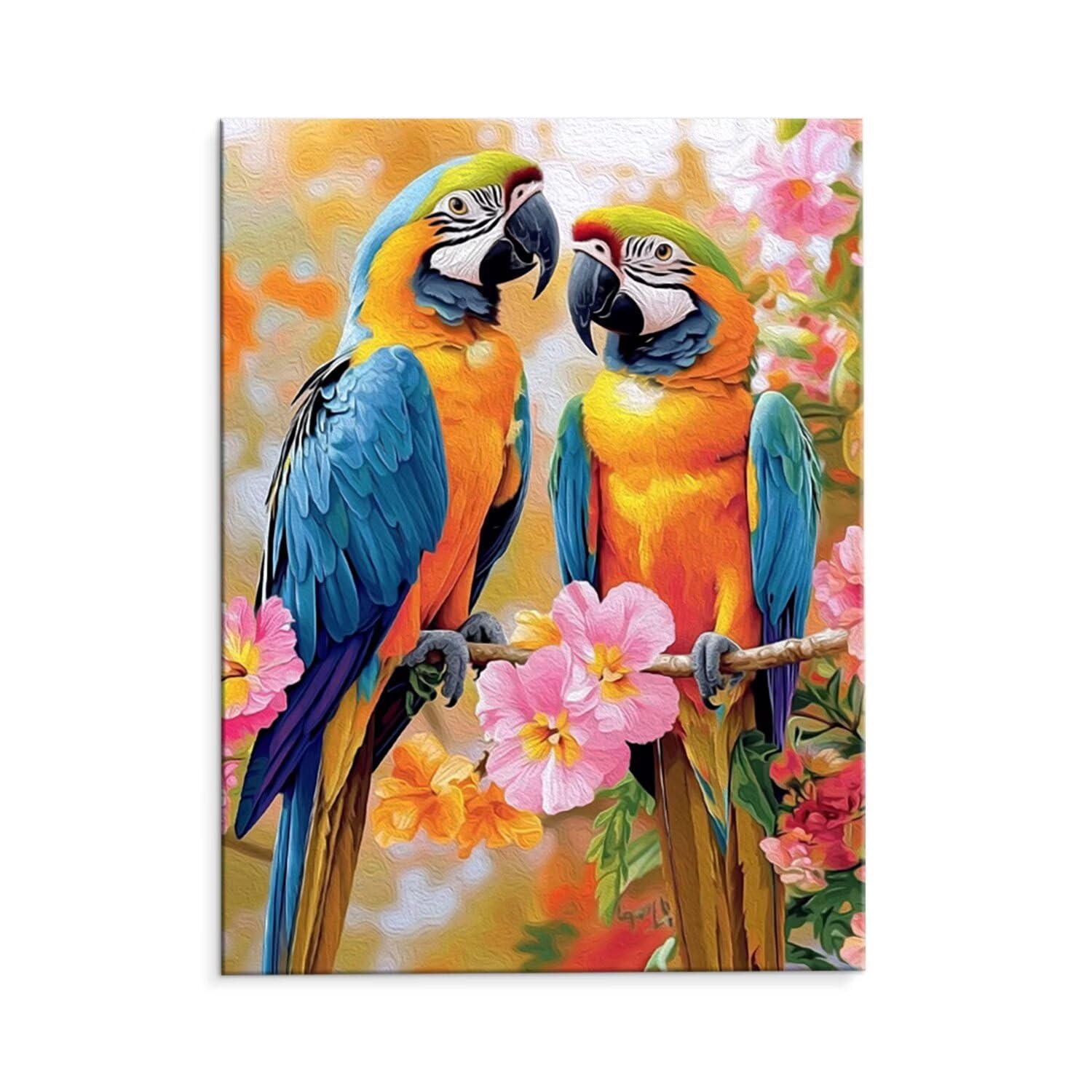 Paint by Numbers Kit for Adults Beginner & Kids Ages 8-12, Parrot Paint by Number Kits on Canvas Without Frame, DIY Number Painting Crafts for Adults for Home Wall Decoration Gift 32x44 Inch G-1033