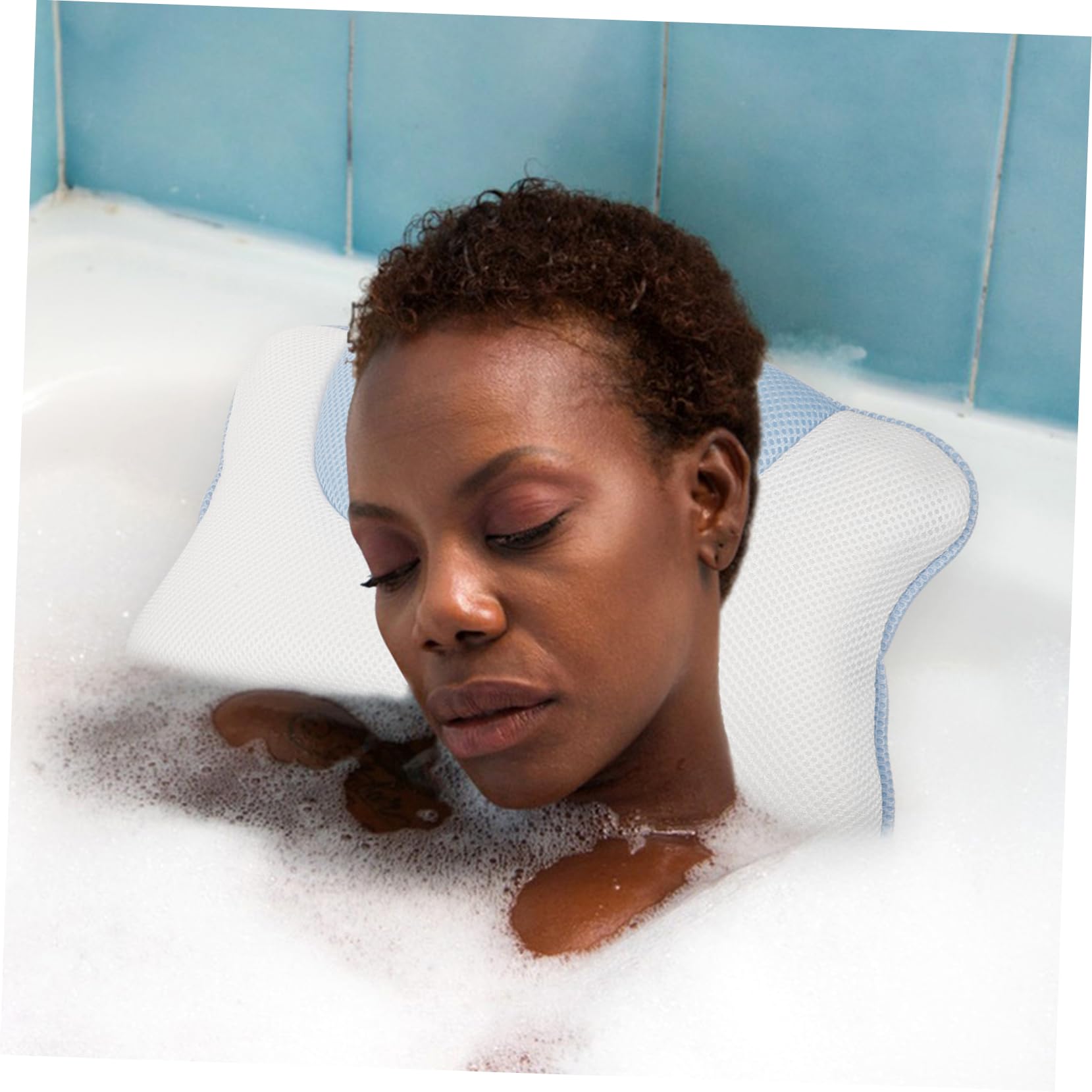 Cuscino Bagno con Ventose Antiscivolo Poggiatesta per Bagno e Spa e Idromassaggio