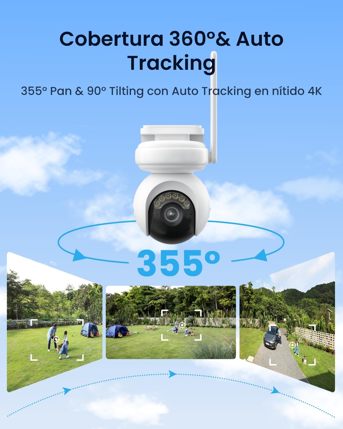 Reolink Altas PT Ultra + Home Hub, La Primera Cámara De Seguridad Solar 4K para Exteriores con Grabación Continua, Seguimiento Automático, Visión Nocturna ColorX, Almacenamiento Local Expandible