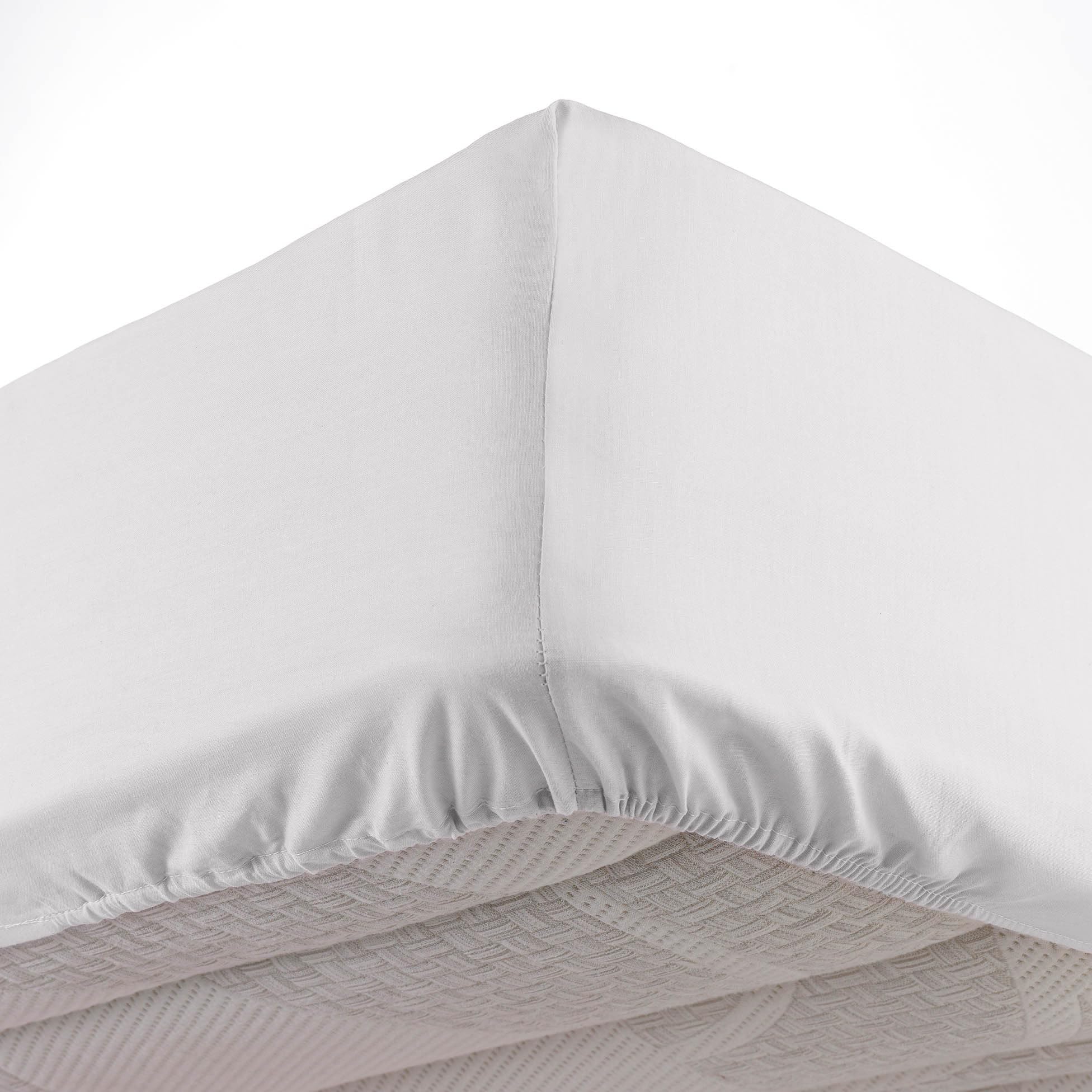 douceur d'intérieur, Oscar White Microfibre Fitted Sheet 160 x 200 cm Plain
